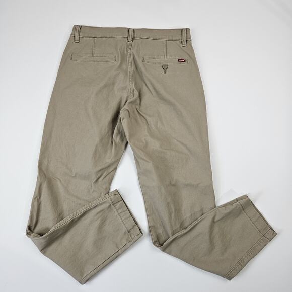 Levis XX Chino Pants Mens 29x30 Standard Tapered Fit Cotton Tan Khaki Flat Front - Picture 6 of 11